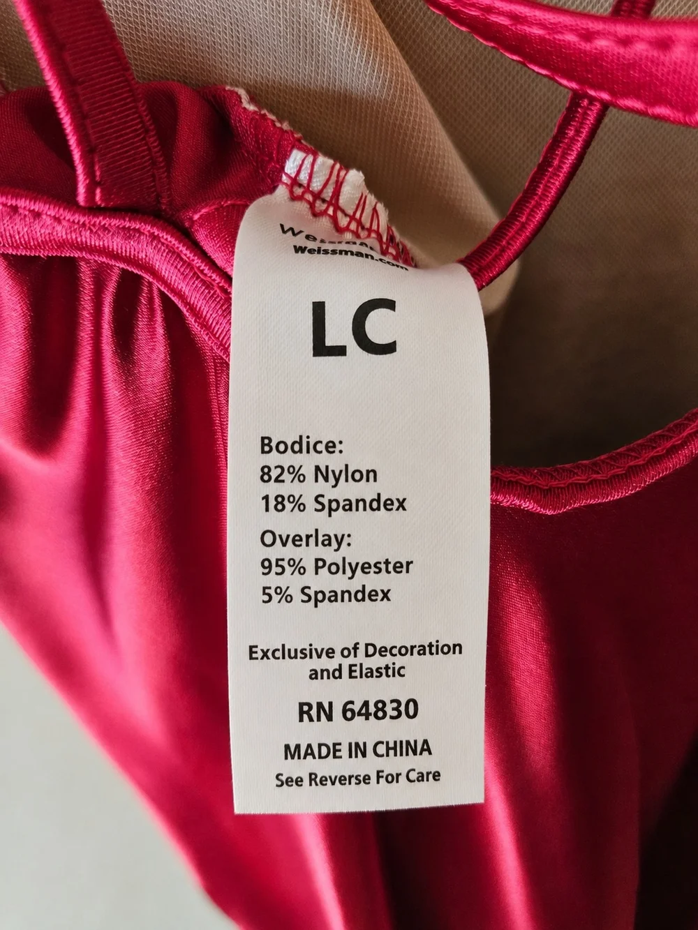 Weissman Red Slip-Style Lyrical Costume